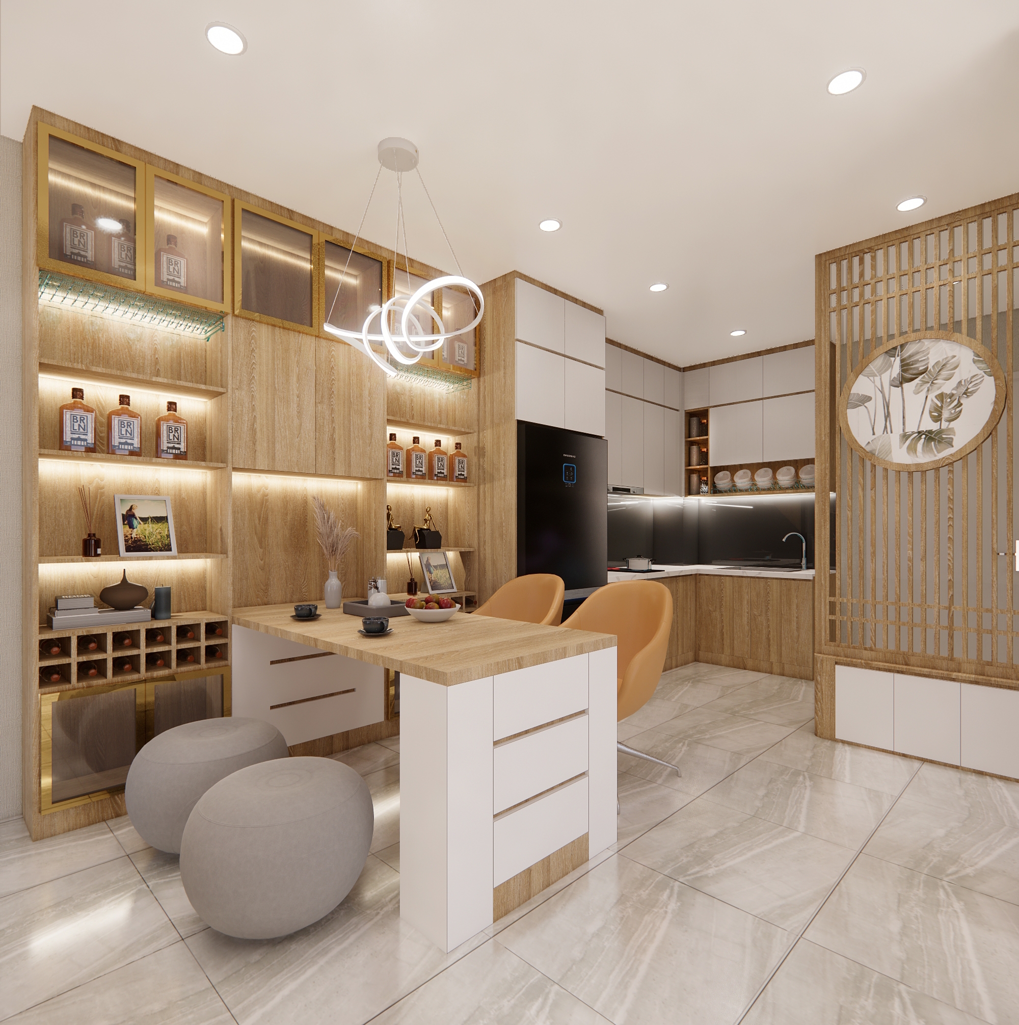 Hình ảnh phòng bếp căn hộ mẫu Bcons Avenue