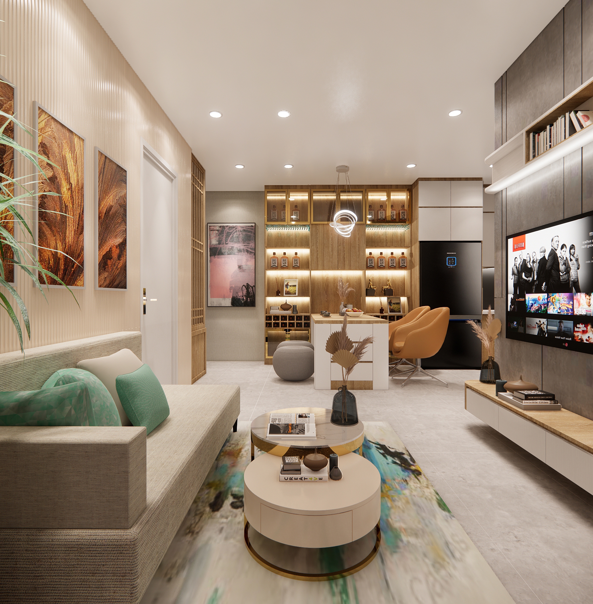 Hình ảnh phòng khách căn hộ mẫu Bcons Avenue