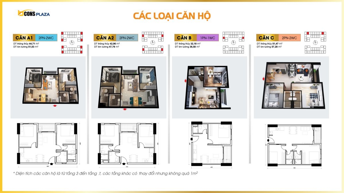 Thiết kế căn hộ 2PN Bcons Plaza