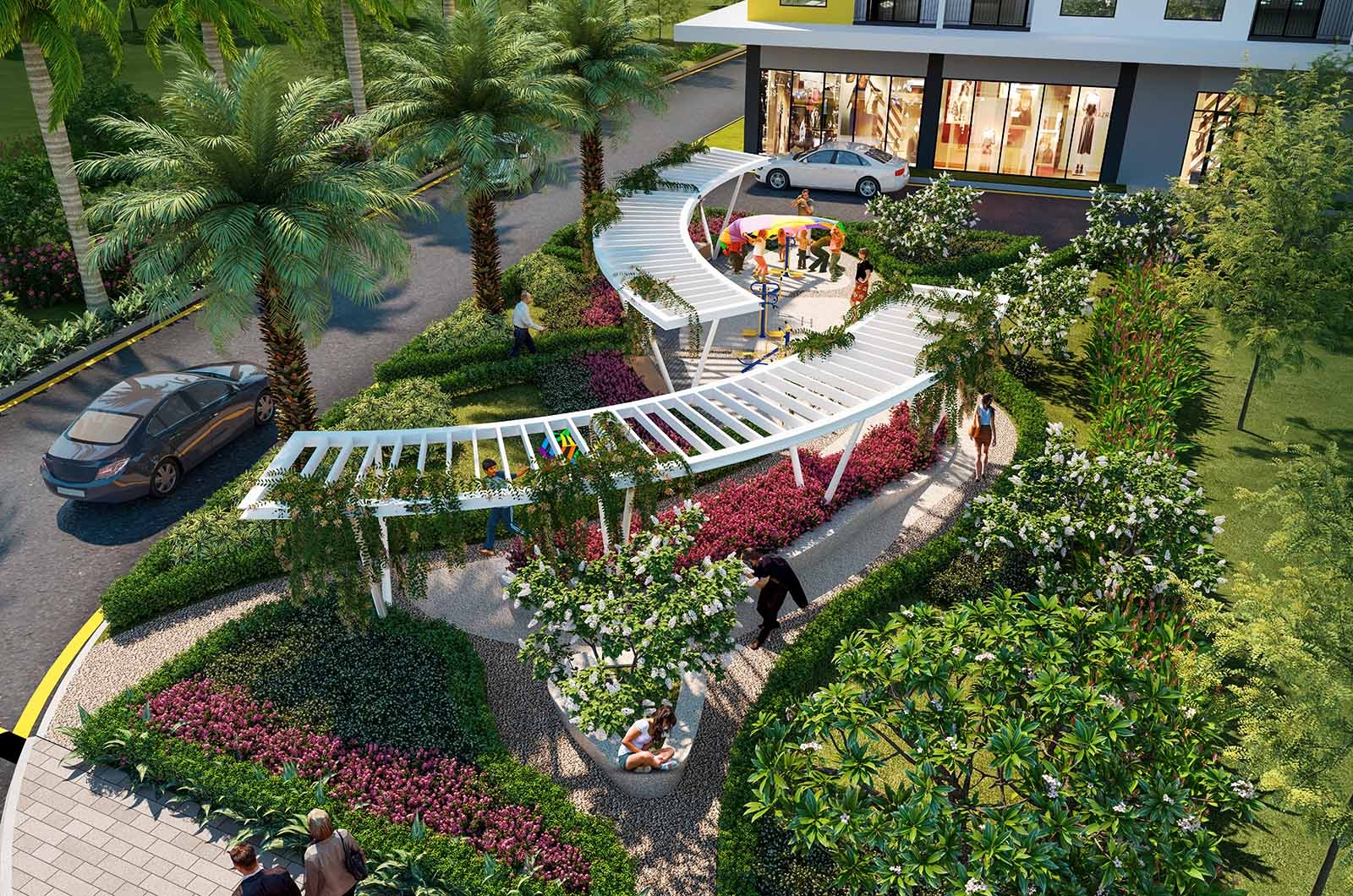 Hình ảnh phối cảnh nội thất phòng khách căn hộ Bcons City