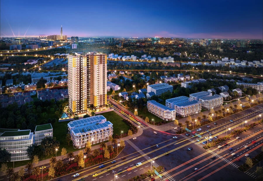 Phối cảnh tổng quan dự án chung cư Bcons Polaris Lê Trọng Tấn