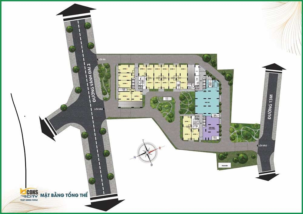 Sơ đồ mặt bằng tầng điển hình tháp Green Topaz