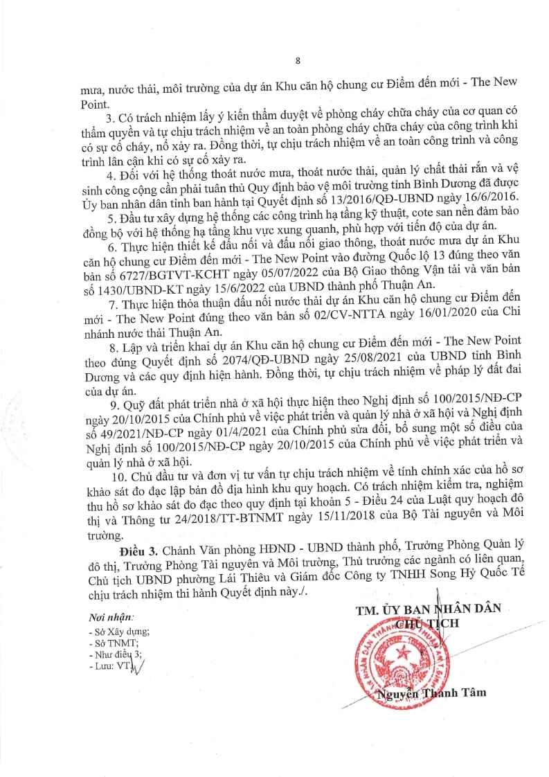 Quyết định phê duyệt quy hoạch 1/500 dự án Bcons New Sky