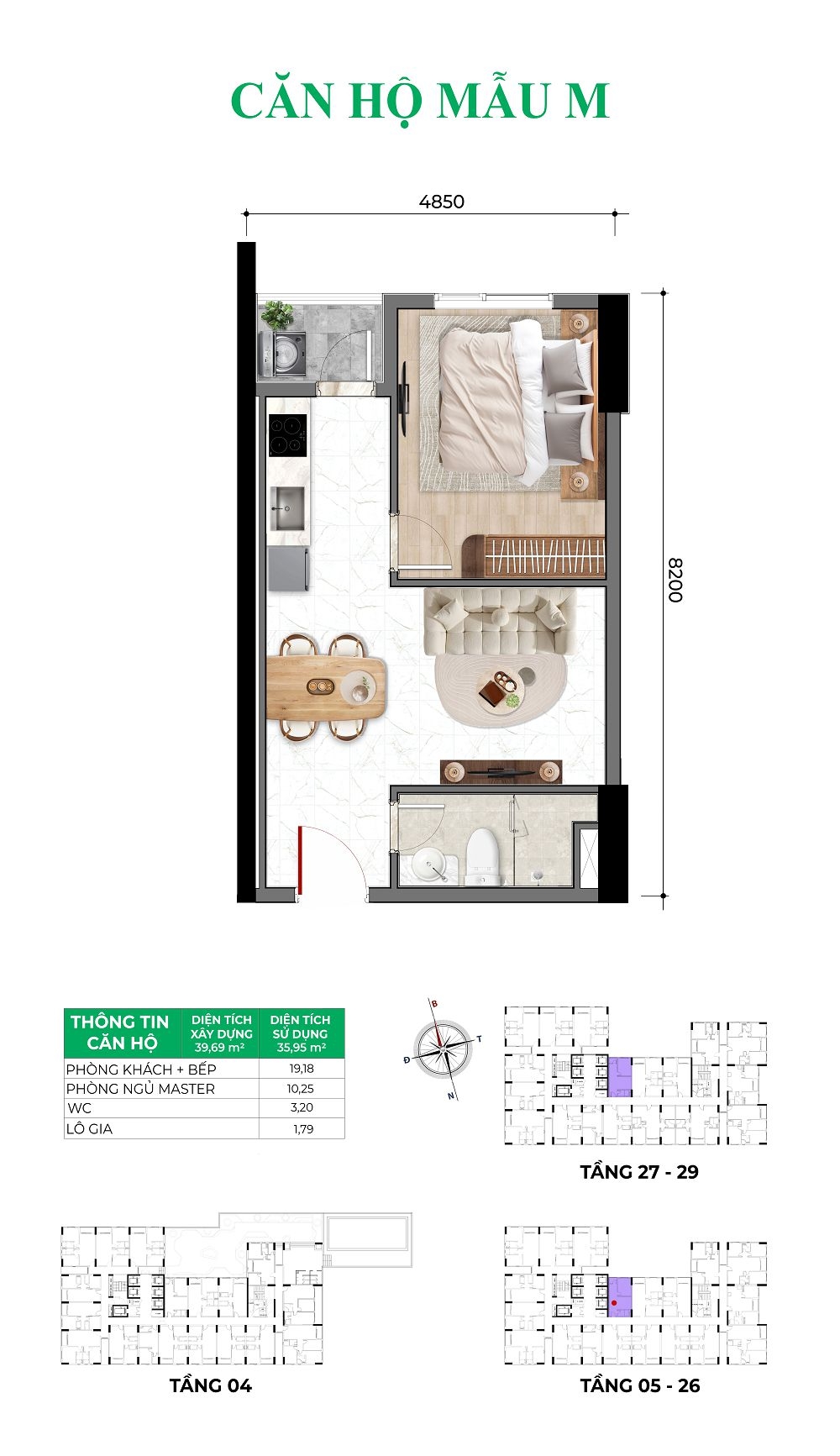 Thiết kế nội thất căn hộ Bcons NewSky hiện đại và sang trọng