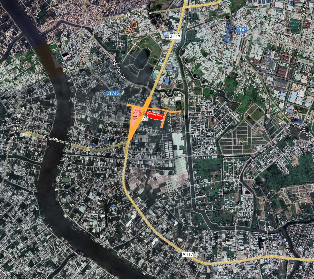 Vị trí thực tế dự án Bcons New Sky nằm ngay mặt tiền đường lớn thuận tiện di chuyển