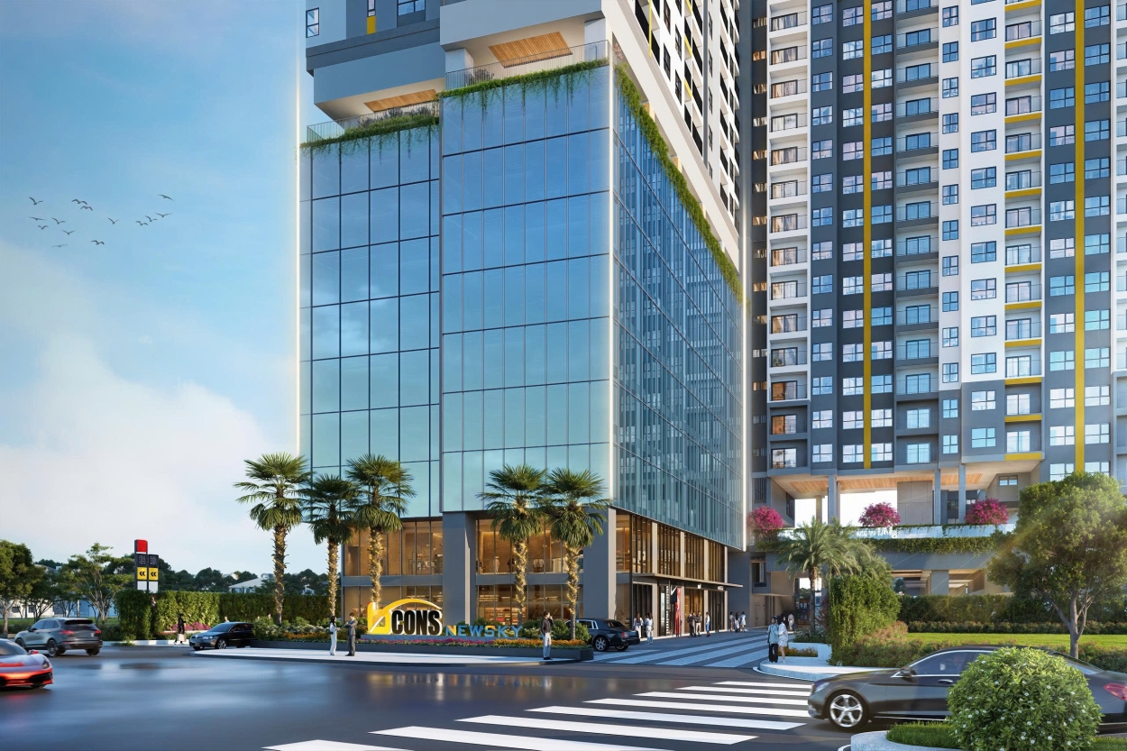 Thiết Kế Cổng Bcons NewSky Sang Trọng
