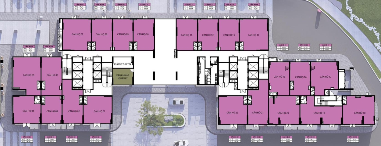 Mặt Bằng Shophouse Bcons Newsky