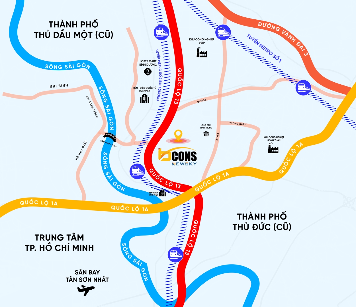 Địa Chỉ Vị Trí Bcons NewSky Quốc Lộ 13 Thuận An