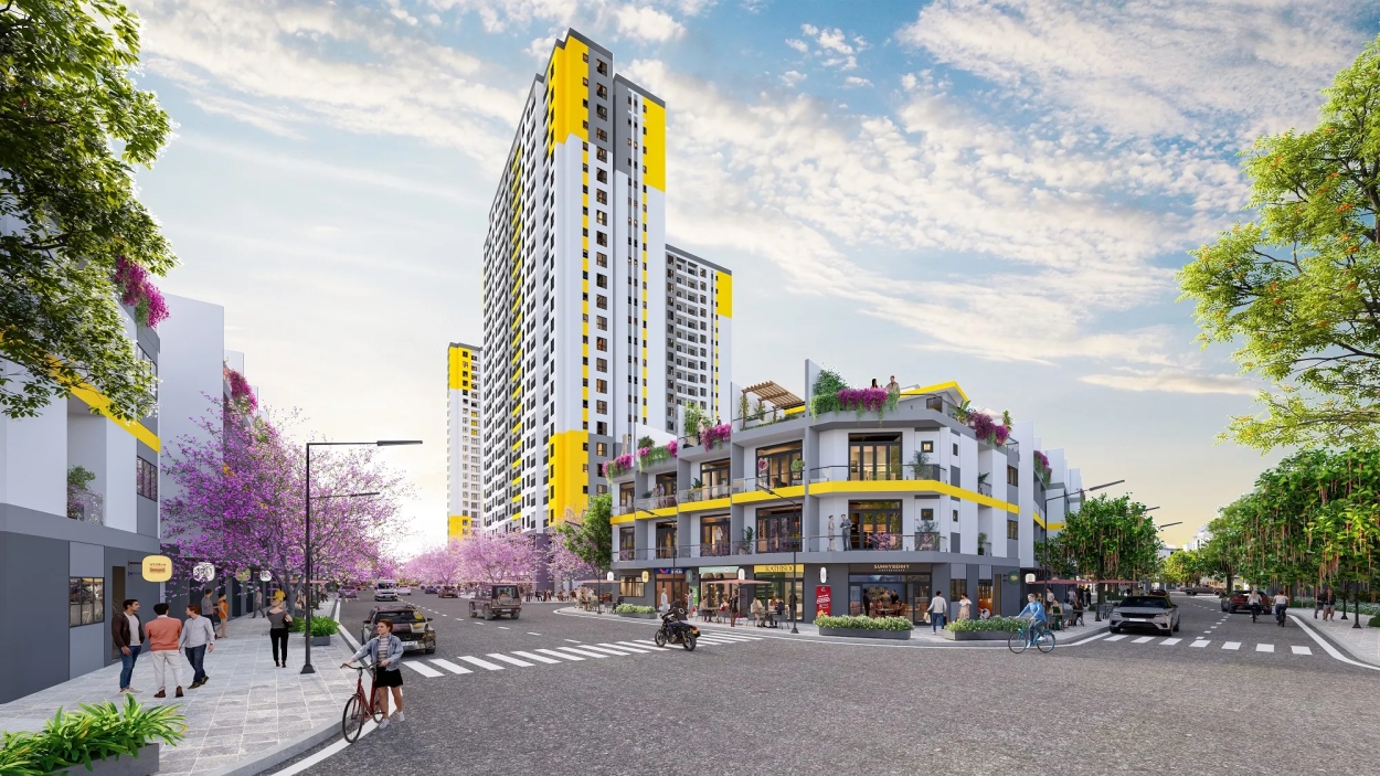 Toàn cảnh nhà phố Bcons City Life Tân Uyên