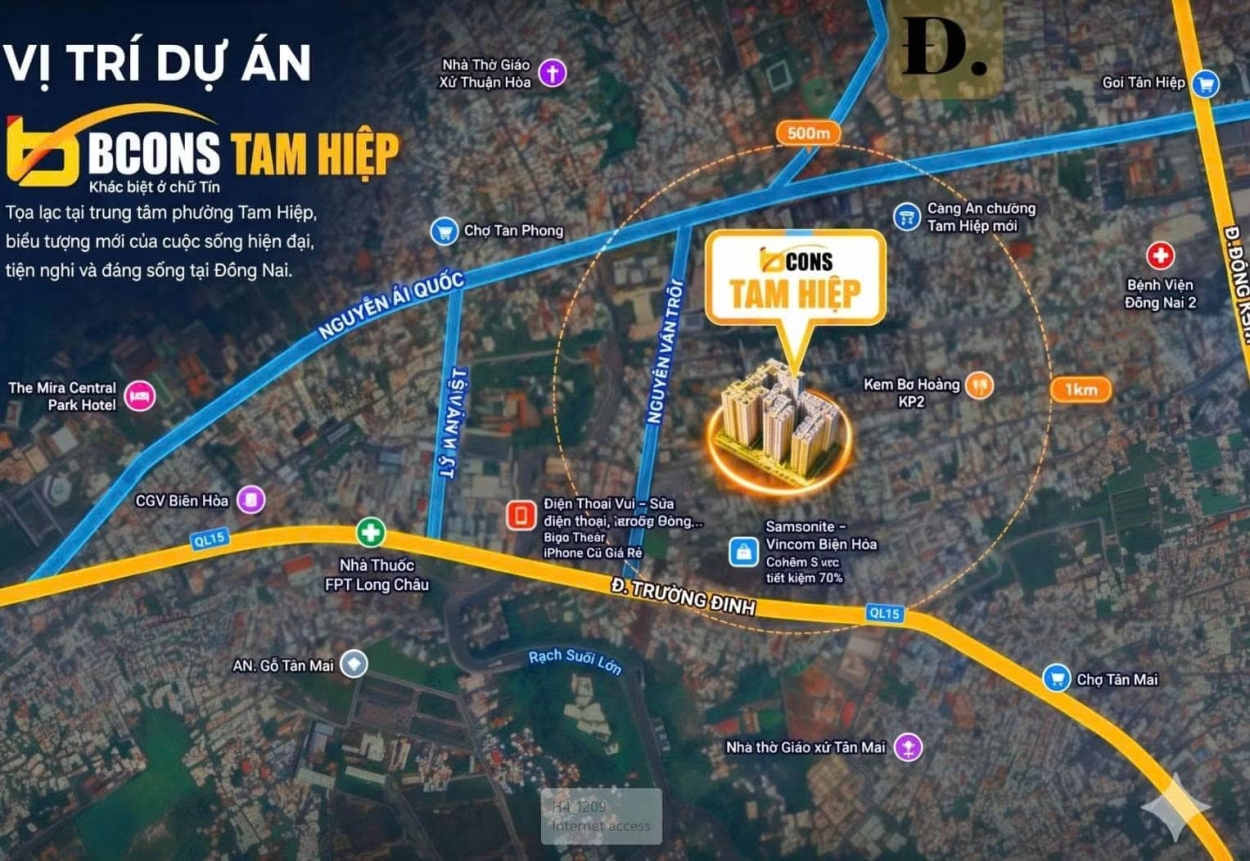 Vị trí dự án Bcons Central Park trên bản đồ Vị trí dự án Bcons Central Park trên bản đồ